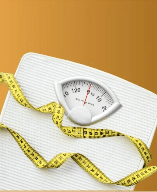 Bathroom scales with a tape measure